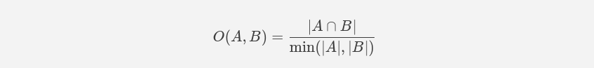 overlap coefficient: